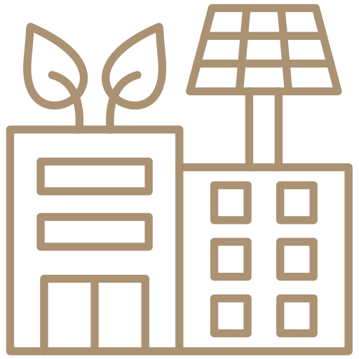 http://Icon%20depicting%20two%20buildings,%20one%20with%20a%20pair%20of%20leaves%20sprouting%20from%20the%20top%20and%20the%20other%20with%20a%20solar%20panel%20on%20its%20roof,%20symbolizing%20eco-friendly%20and%20sustainable%20architecture.
